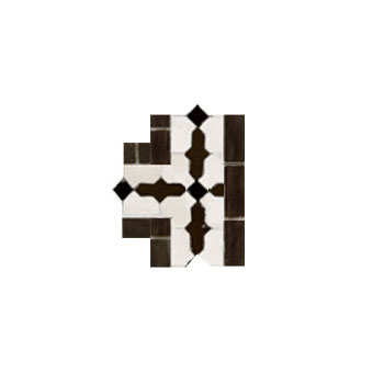 Mosaic House Moroccan tile Bowtie 1-6 T Corner White Black  zellige, mosaic, zellij, border, glaze, traditional 